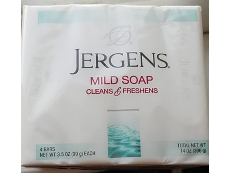 Jergens Mild Soap, Cleans & Freshens, 3.5 oz / 99 g, 4 Bars