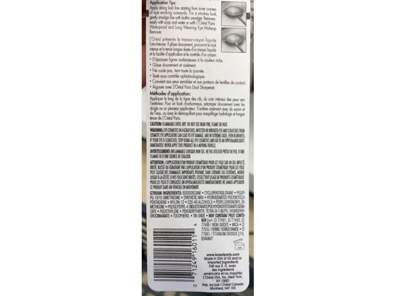 L'Oreal Paris Extra Intense Liquid Pencil Eyeliner, 798 Black, 0.03 oz/1.10 g