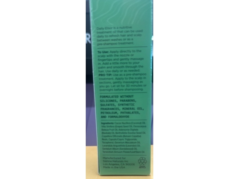 Sienna Naturals Daily Elixir Scalp Treatment Oil, 3 fl oz/89 mL