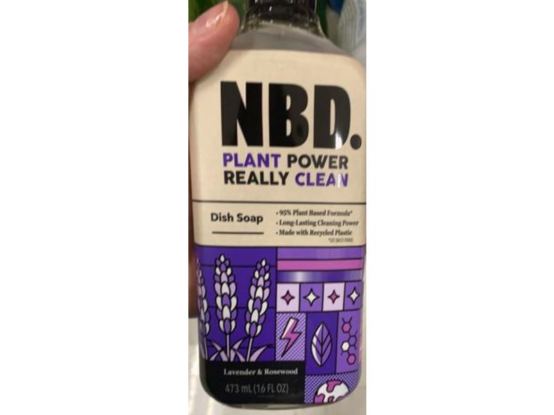 NBD. Liquid Dish Soap, Lavender & Rosewood, 16 fl oz/473 mL
