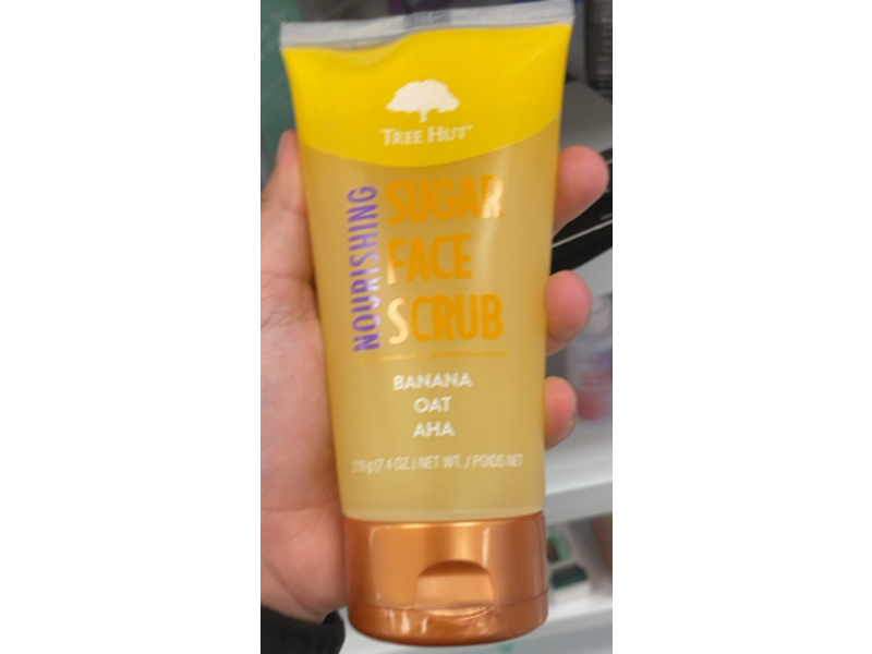 Tree Hut Nourishing Sugar Face Scrub, Banana + Oat & Aha, 7.4 oz/210 g