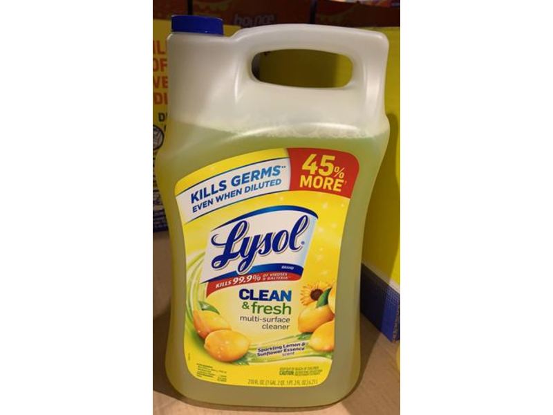 Lysol Clean & Fresh Multi Surface Cleaner, Sparkling Lemon & Sunflower, 210 fl oz/6.21 L