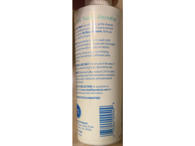 Clean Life No-Rinse Body Wash, 8 fl oz/236.6 mL