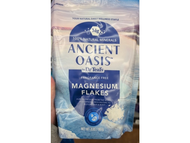 Dr Teal's Ancient Oasis Magnesium Flakes, Fragrance Free, 907 g
