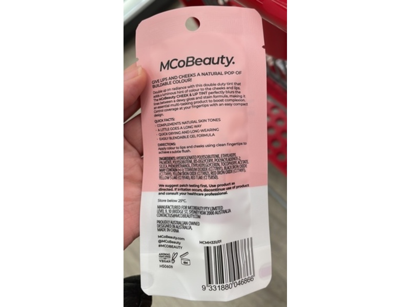 McoBeauty Mini Cheek & Lip Tint, Blush Red, 0.169 fl oz/5 mL