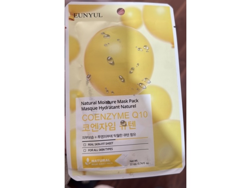 Eunyul Natural Moisture Mask Pack, Coenzyme Q10, 0.74 fl oz/22 mL