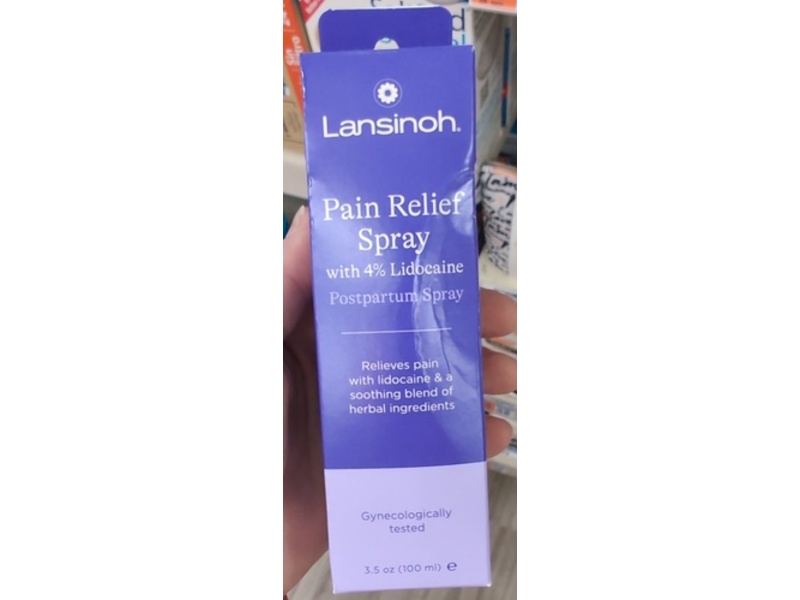 Lansinoh Pain Relief Postpartum Spray, 4% Lidocaine, 3.5 oz/100 mL