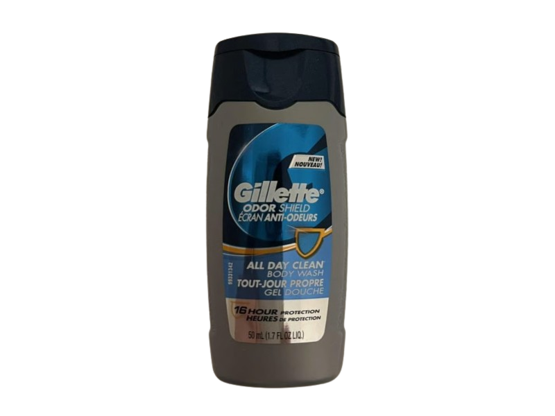 Gillette Odor Shield All Day Clean Body Wash, 1.7 fl oz/50 mL