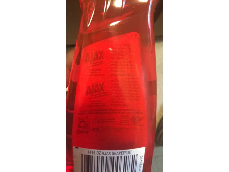Ajax Ultra Dish Soap, Bleach Alternative, Grapefruit, 14 fl oz/414 mL