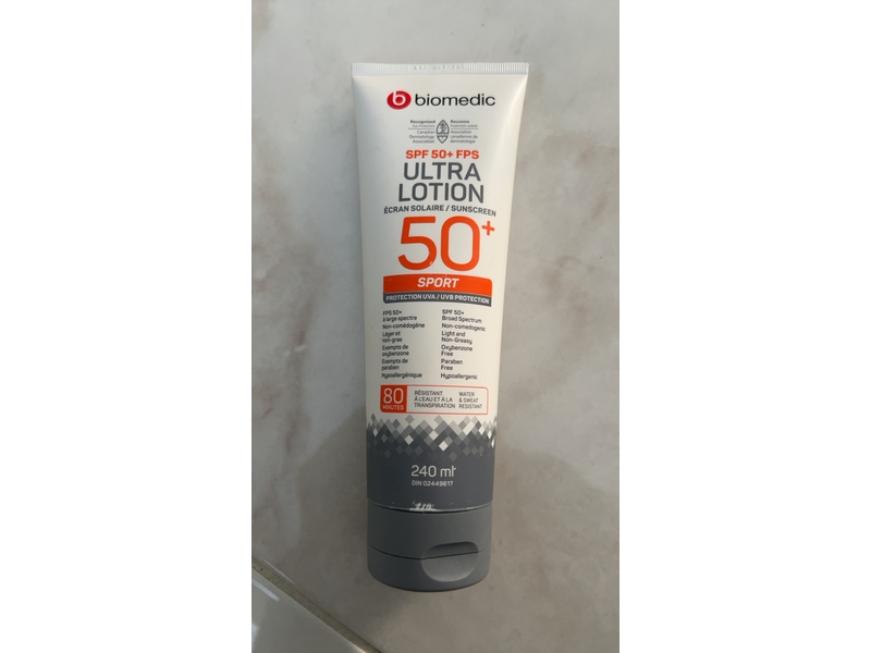 biomedic Ultra Lotion Sport, SPF50+ FPS, 240 mL