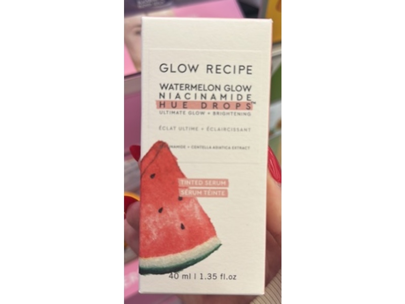 Glow Recipe Watermelon Glow Niacinamide Hue Drops Tinted Serum, Rosy Glow, 1.35 fl oz/40 mL