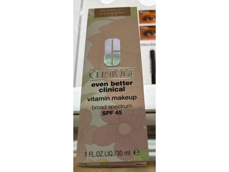 Clinique Even Better Clinical Vitamin Makeup Foundation, Light Medium Cool 1, SPF 45, 1 fl oz/30 mL