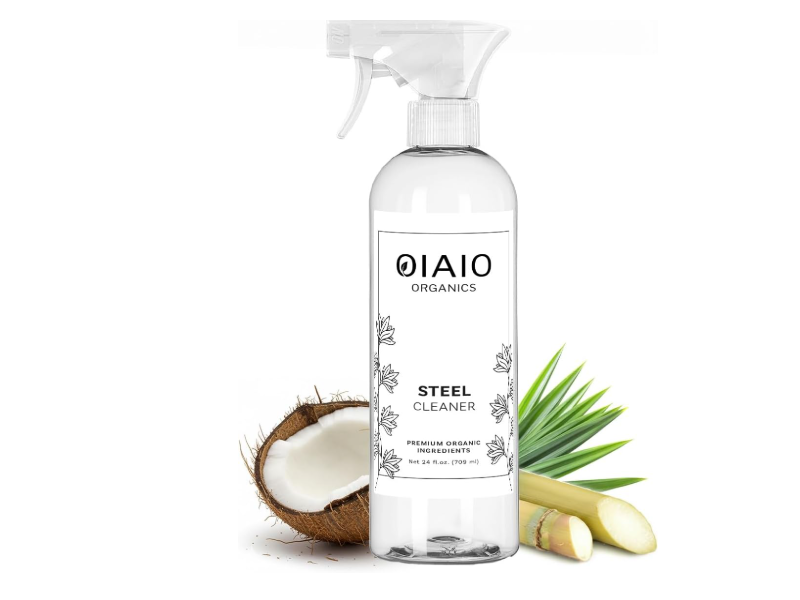 OIAIO Organics Steel Cleaner, 24 fl oz/709 mL