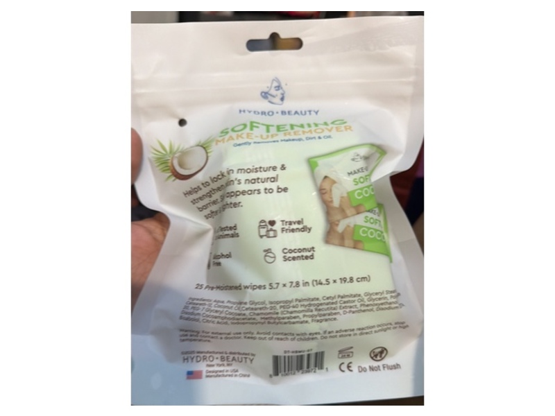 Hydro Beauty Softening Make-Up Remover, Coconut, 25 Count