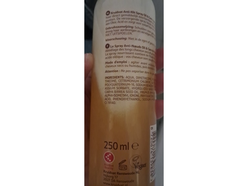 Kruidvat Oil& Care Marula Anti-Klit Spray, 250 mL