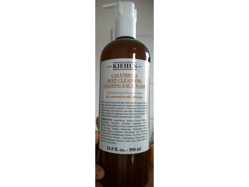Kiehl's Since 1851 Calendula Deep Cleansing Foaming Face Wash, Calendula Flower Extract, 16.9 fl oz/500 mL