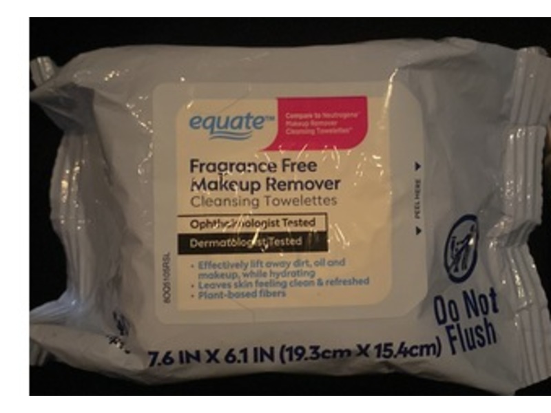 Equate Makeup Remover Cleansing Towelettes, Fragrance Free, 40 Count.