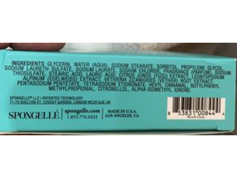 Spongelle Body Wash Infused Buffer, Beach Grass, 3 oz/85 g