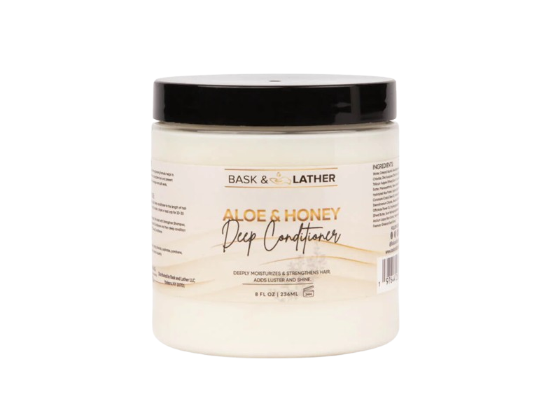 Bask & Lather Deep Conditioner, Aloe & Honey, 8 fl oz/236 mL