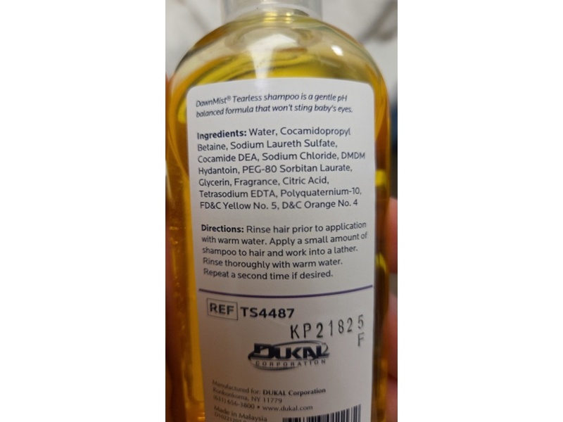 DawnMist Baby Care Tearless Baby Shampoo, Baby Fresh Scent, 4 fl oz/118 mL