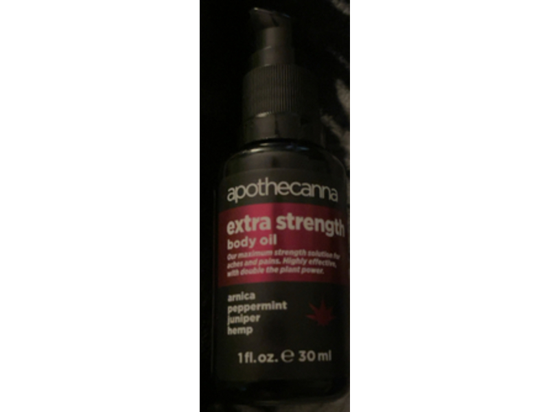Apothecanna Extra Strength Body Oil, Arnica Peppermint Juniper Hemp, 1 fl oz/30 mL