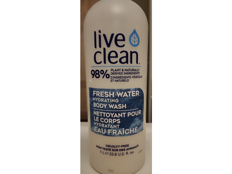 Live Clean Fresh Water Hydrating Body Wash, 33.8 fl oz/1 L
