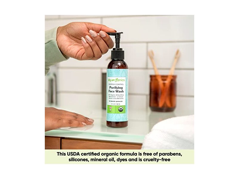 Sky Organics Blemish Control Purifying Face Wash, 6 fl oz/177 mL