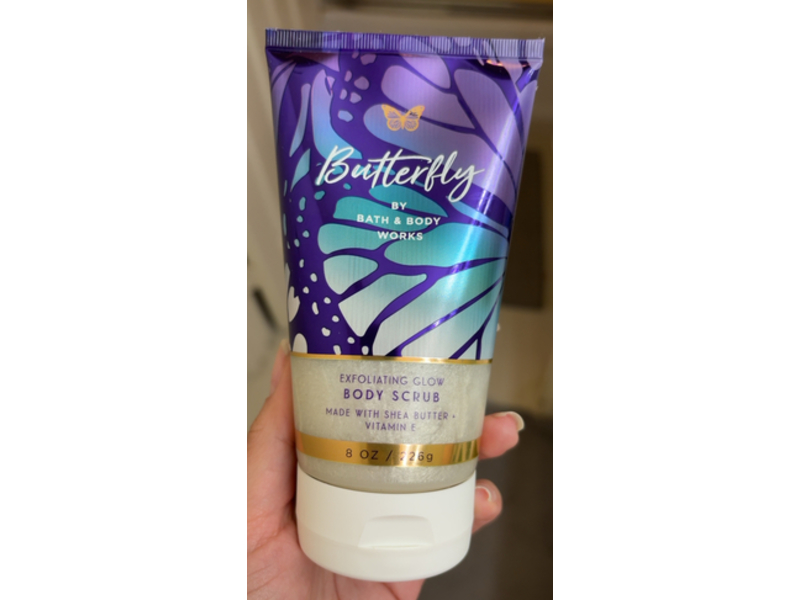 Bath & Body Works Butterfly Exfoliating Glow Body Scrub, Shea Butter + Vitamin E, 8 oz/226 g