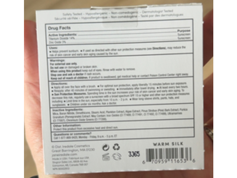 Jane Iredale Pure Pressed Base Mineral Refill Foundation, SPF 20 Warm Silk, 0.35 oz/9.9 g