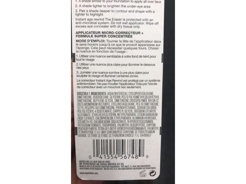 Maybelline Instant Age Rewind Eraser Dark Circles Treatment Concealer, Cool Ivory, 0.2 fl. oz.
