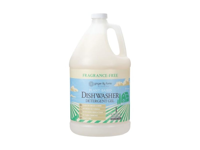 Ginger Lily Farms Botanicals Dishwasher Detergent Gel, Fragrance-Free, 128 fl oz/3.78 L