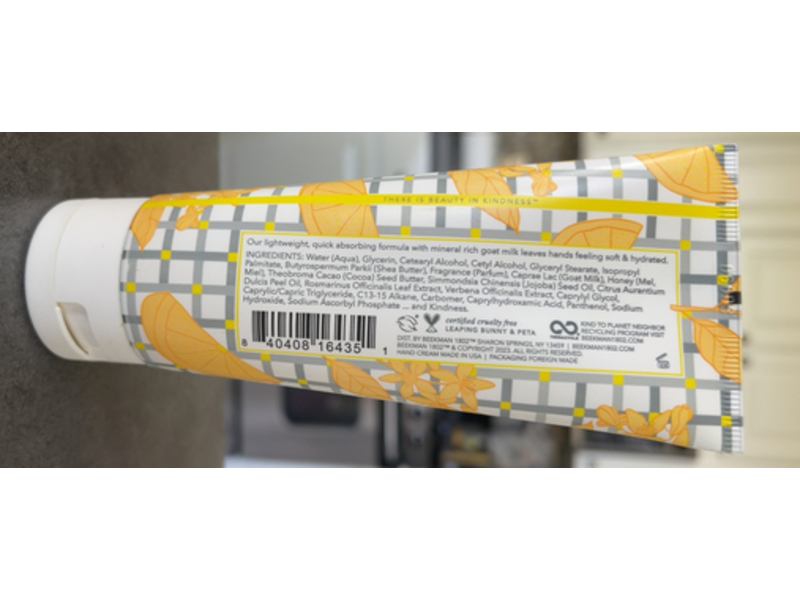 Beekman 1802 Goat Milk Hand Cream, Honey & Orange Blossom, 3.4 fl oz/100 mL