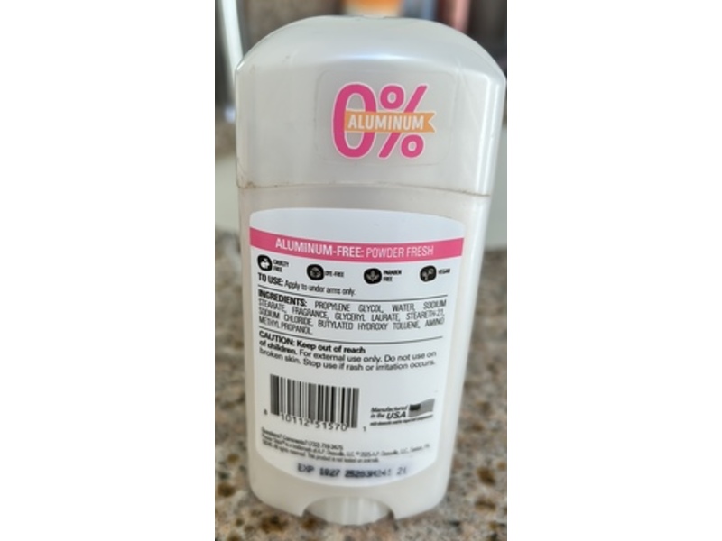 Beauty And Skincare Power Stick Deodorant, Powder Fresh, 2.5 oz/70 g