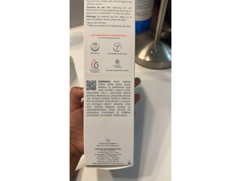 Avene XeraCalm A.D Lipid-Replenishing Balm, 200 mL/6.7 fl oz