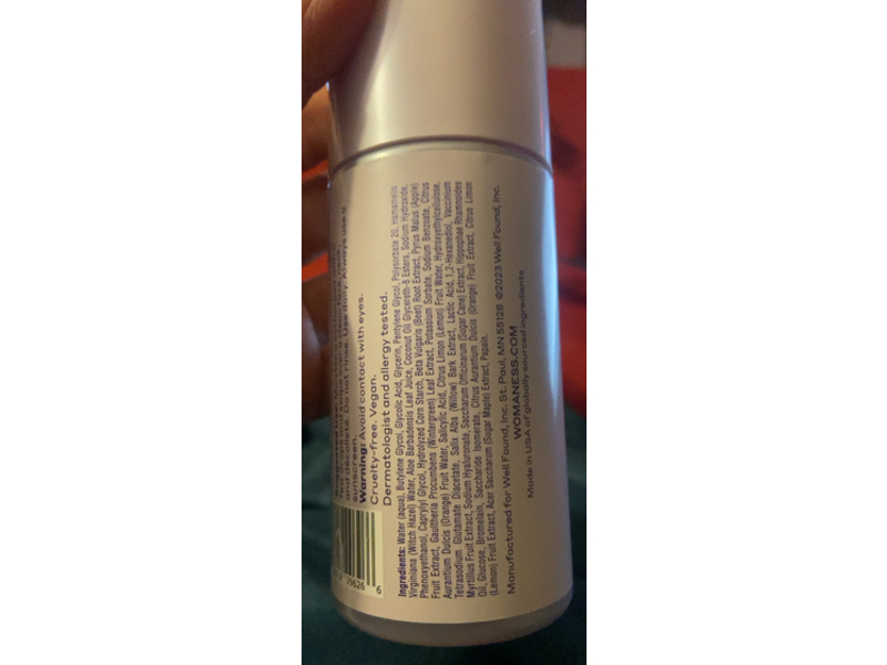 Womaness Brighten Up 2 in 1 Exfoliating Toner, Renews & Brightens, 3.4 fl oz/100 mL