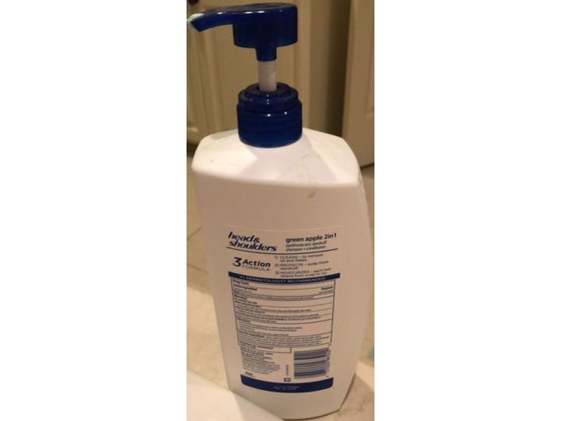 Head & Shoulders 2 In 1 Dandruff Shampoo + Conditioner, Green Apple, 43.3 fl oz/1.28 L