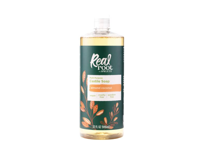 Real Root By Sprouts Multi-Purpose Castile Soap, Almond Coconut, 32 fl oz/946 mL