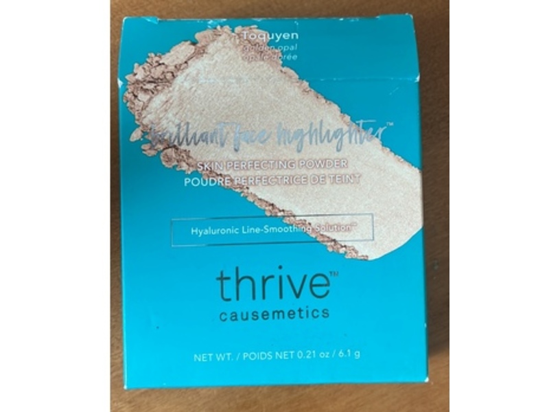 Thrive Causemetics Brilliant Face Highlighter Skin Perfecting Powder, Toquyen, 0.21 oz/6.1 g