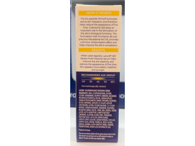 Lacura Q10 Renew Anti-Wrinkle Multi Intensive Serum, Hyaluronic Acid, 50 mL