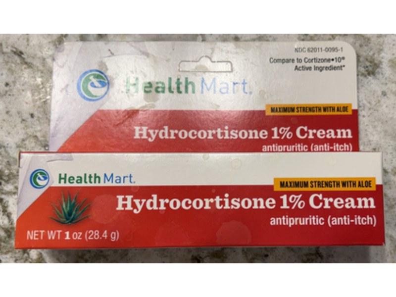 Health Mart Hydrocortisone 1% Anti-Itch Cream, Maximum Strength, Aloe, 1 oz/28.4 g