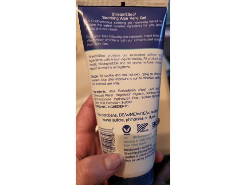 Stream2Sea Soothing Aloe Vera Gel, 6 fl oz/188 mL