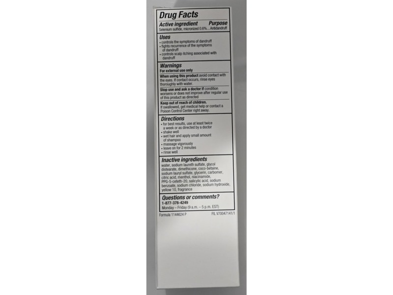 Vichy Laboratories Dercos Anti-Dandruff Shampoo, Selenium Sulfide, 6.76 fl oz/200 mL