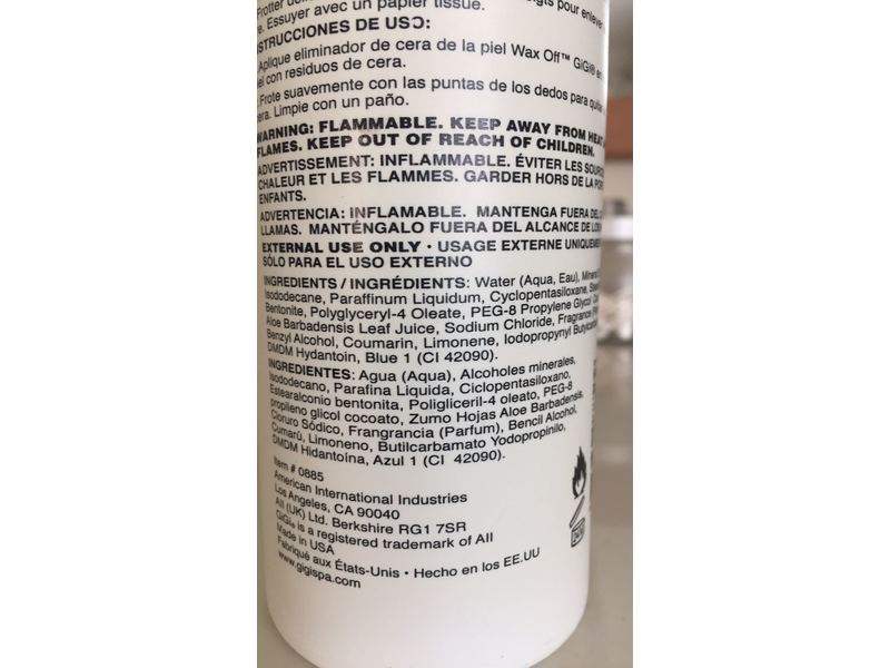 Gigi Wax Off Hair Wax Remover, 16 fl oz/473 mL