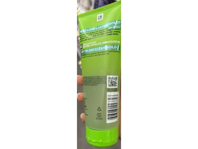 Garnier Fructis Pure Clean Styling Gel, 6.8 fl oz/200 mL