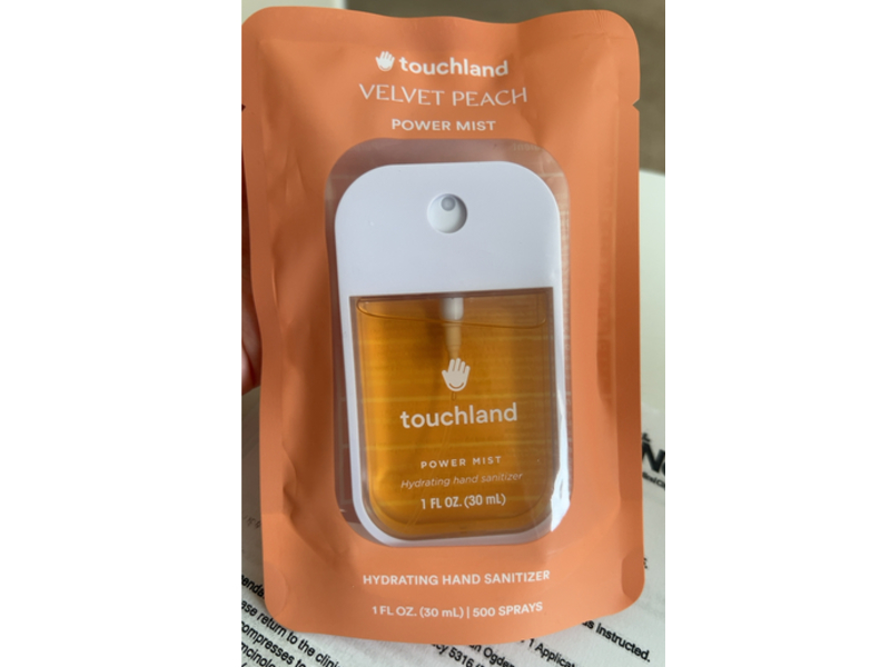 Touchland Hydrating Hand Sanitizer, Velvet Peach, 1 fl oz/30 mL