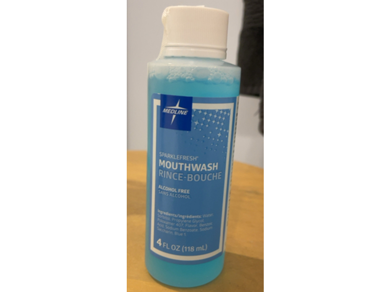 Medline Sparkle Fresh Mouthwash Rinse-Bounce, Alcohol Free, 4 fl oz/118 mL