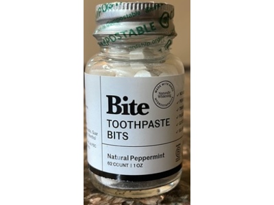 Bite Toothpaste Bits, Natural Peppermint, 1 fl oz, Count 62