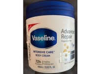 Vaseline Advanced Repair Intensive Care Body Cream, Fragrance Free, Vitamin A & B5, 13.52 fl oz/400 mL - thumbnail 2