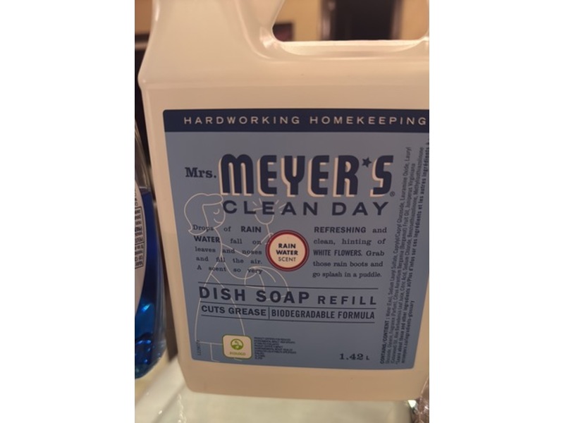 Mrs Meyer's Clean Day Dish Soap Refill, Rain Water, 48 fl oz/1.42 L