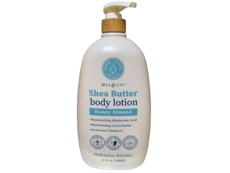 Mia & Co. Shea Butter Body Lotion, Honey Almond, 32 fl oz/946 mL